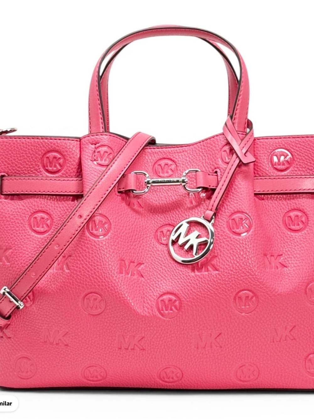 Michael Kors Carson Medium Signature Logo Satchel in Hibiscus NWT